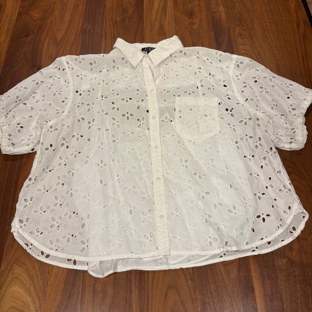Size 18 Shirt J Crew Spring Garden Top in Eyelet